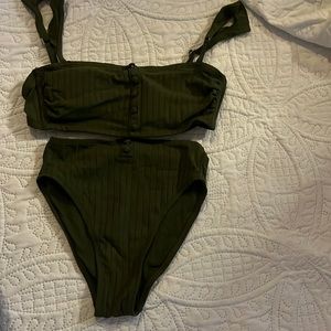 High Waisted Olive Bikini